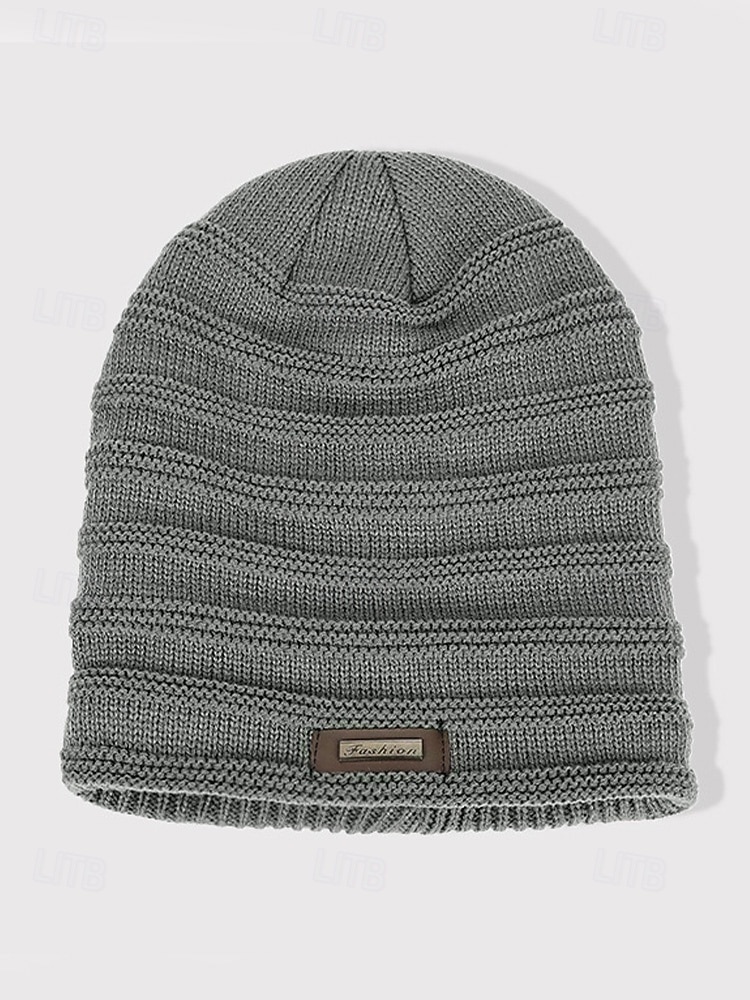 2025年 クリスマス用のメンズニットビーニーハット、柔らかいアクリルとフェイクファー、冬のファッションに最適な複数の色  コレクション – $11.99 –P6