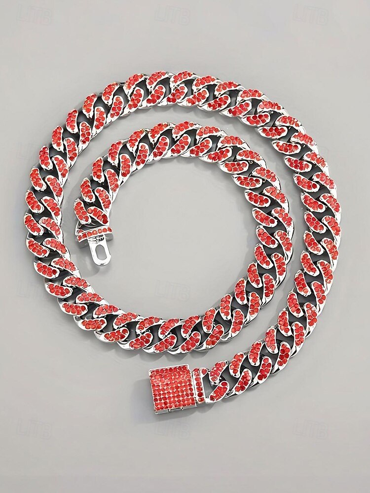 мужское рождественское ожерелье с камнями из сплава и циркония, разных цветов, идеально подходит для праздничного образа и в качестве подарка 2026 - $18.99 –P10