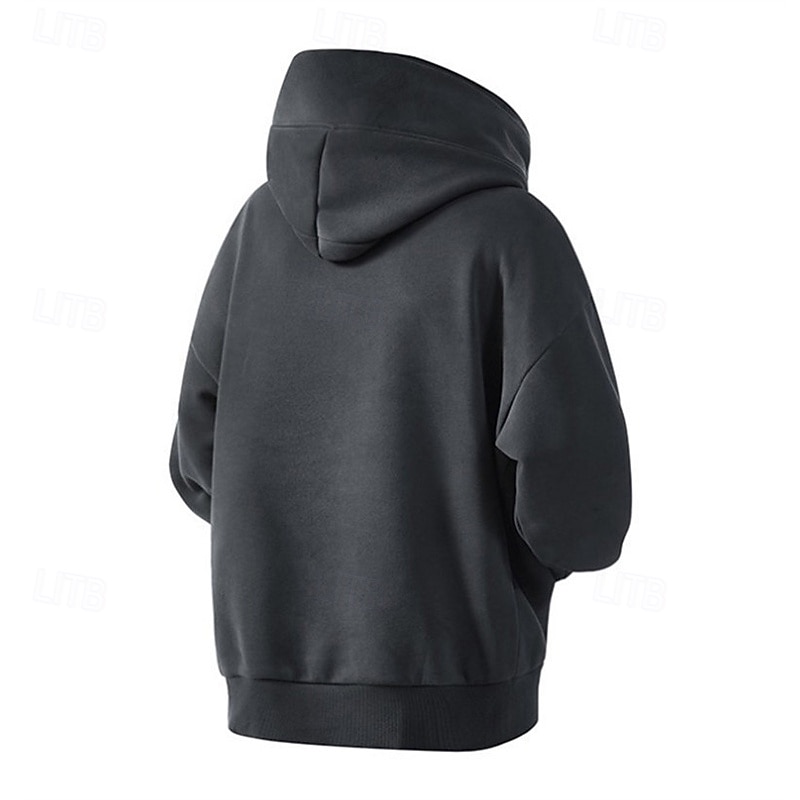 Hombre Sudadera Negro Blanco Gris Oscuro Con Capucha Plano Bolsillo Deporte Diario Festivos Poliéster Ropa de calle Básico Casual Primavera Otoño Ropa Sudaderas con capucha Sudaderas 2026 - $32.99 –P2