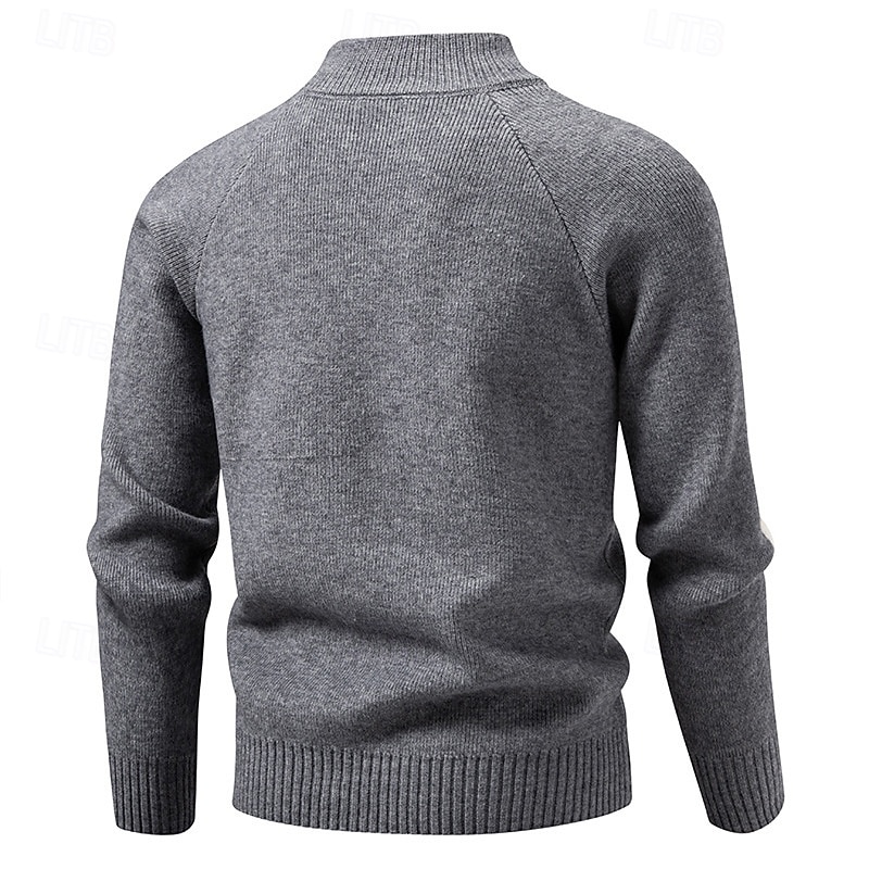 Per uomo Felpa Maglione Maglione con zip a un quarto A Coste Maglia Top Regolari Lavorato a maglia Slim Fit Semplice Colletto Mao Maglieria Contemporaneo Affari Casuale Abbigliamento Autunno Nero del 2026 a $36.99 –P6