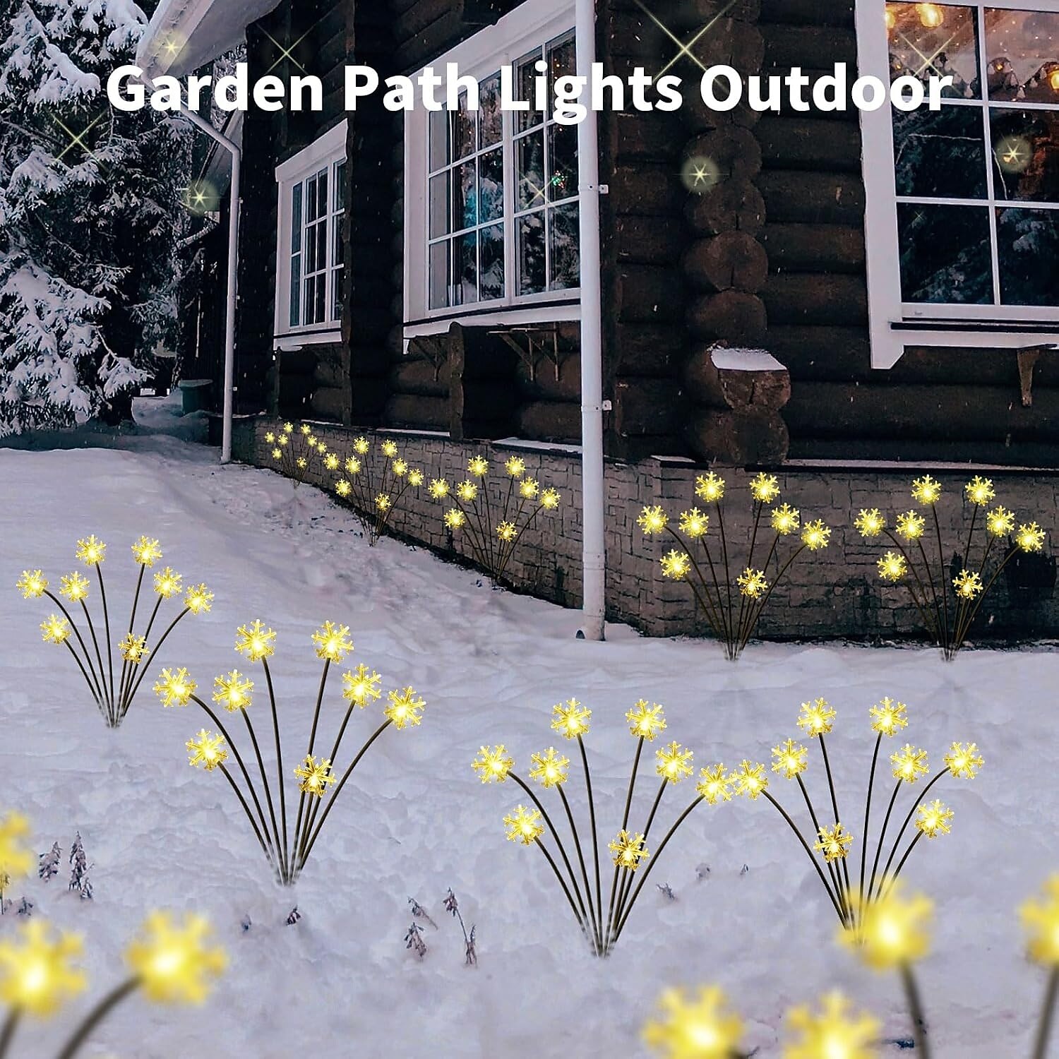 2 Pcs  Lights 8-head outdoor solar waterproof  snowflake shaped swinging plug-in lamp courtyard garden lawn party atmosphere decoration Lights landscape lamp 2026 - $21.99 –P11