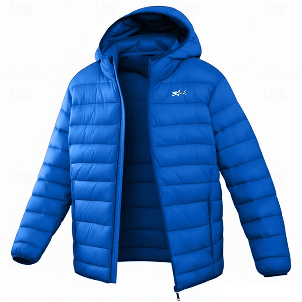 Herren Grafik Hai Wintermantel Daunenjacke Thermowarm Regenfest Leicht Lässig Outdoor Täglich Wattierte Steppjacke mit Kapuze Herbst Winter Langarm Schwarz Rote Königliches Blau 2026 - $60.99 –P1