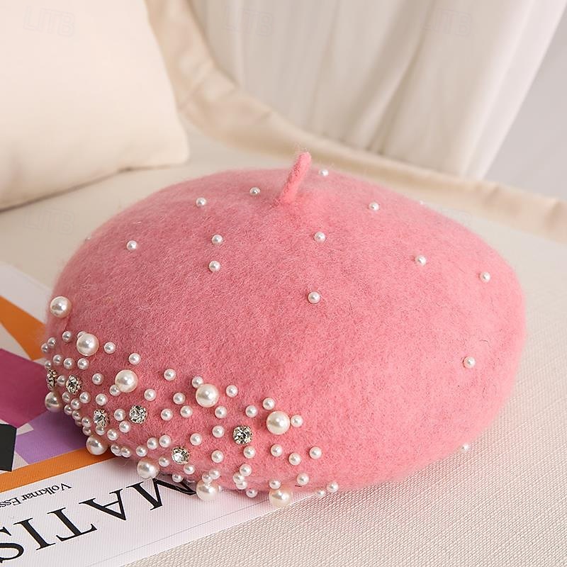 Chapéus Lã Chapéu de Boina Casamento Feriado Festa de Chá Corrida de cavalos coquetel Elegante Vintage Com Pérolas Capacete Chapéu de 2026 por $16.49 –P10