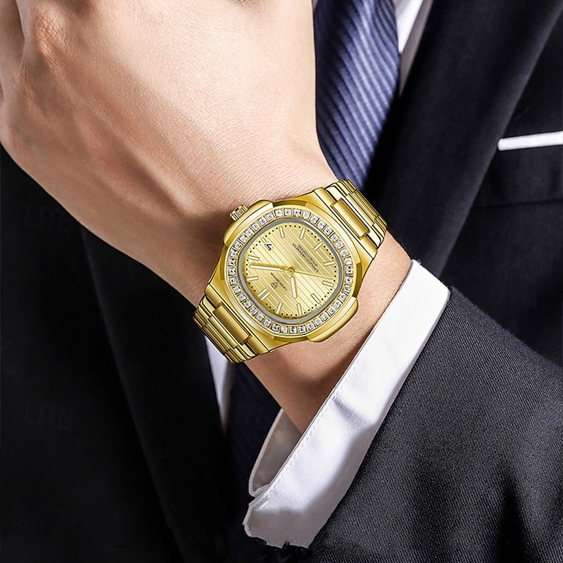 Оригинальные бизнес-часы с алюминиевым браслетом модные мужские часы с водонепроницаемостью IPX7 светящийся календарь повседневные кварцевые спортивные часы в коробке 2026 - $18.99 –P8