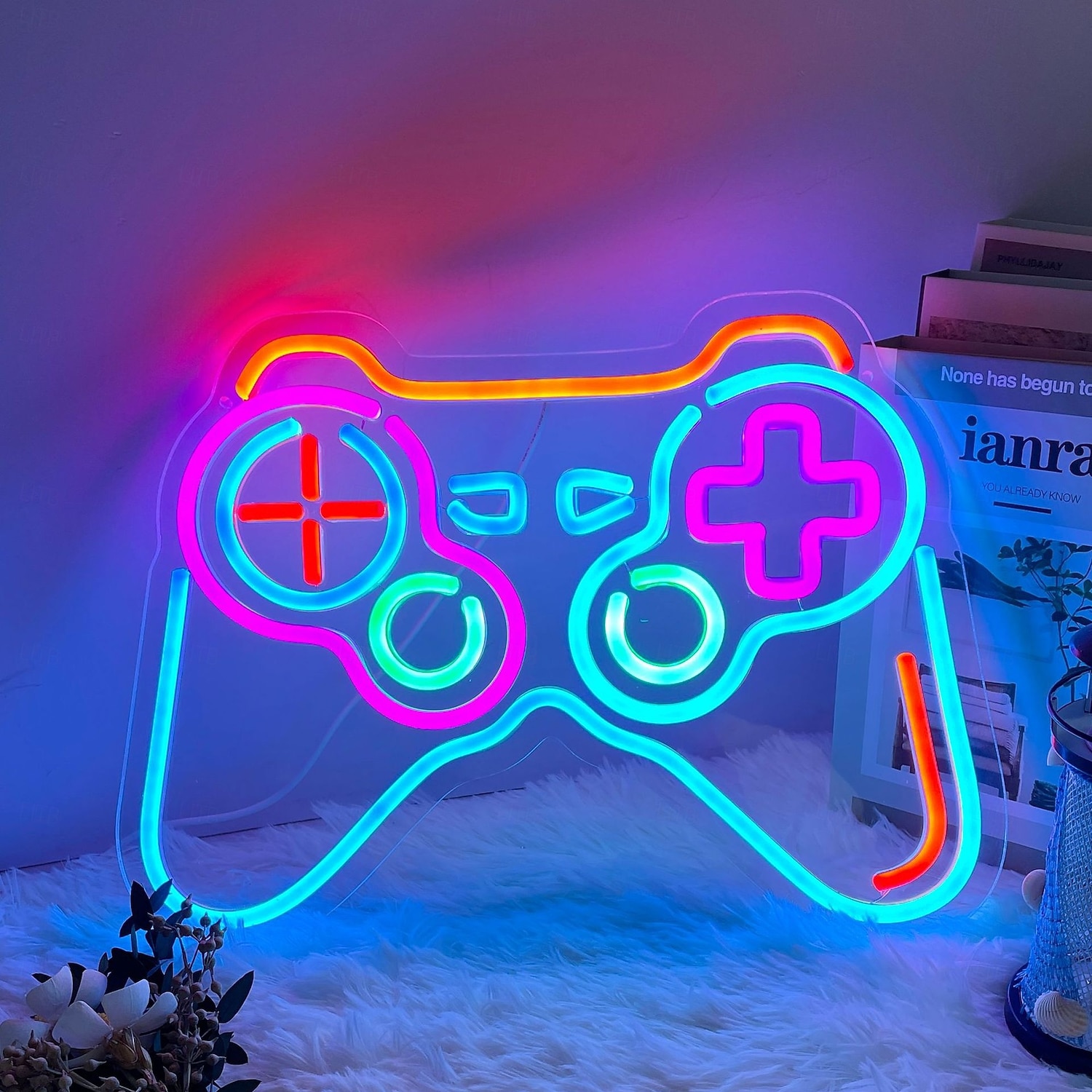 1 pz luce al neon a led per sala eSport luce da parete decorativa per stile gaming luce da tavolo per stile controller luce al neon per macchina da gioco luce d'atmosfera a led alimentatore usb del 2026 a $35.99 –P10