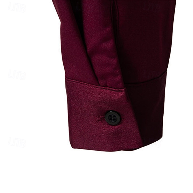 Herren Hemd Kleidhemd Knopfhemd Einfach Hochzeit Party Schwarz Weiß Wein Marineblau Langarm Revers Frühling Herbst Bekleidung Patchwork 2026 - $37.99 –P18