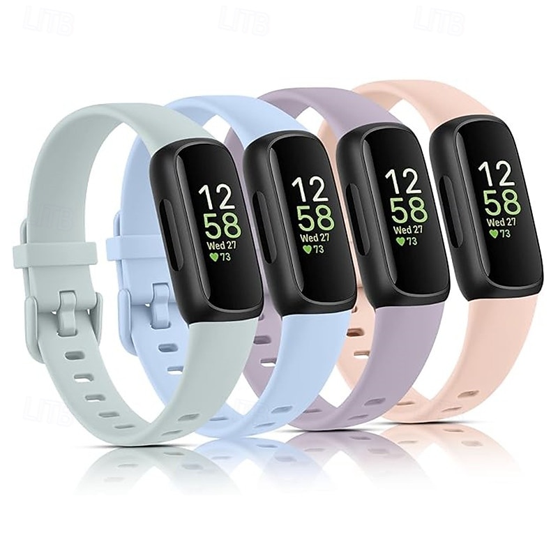 4 pezzi Cinturino intelligente Compatibile con Fitbit Inspire 3 Silicone Orologio intelligente Cinghia Donne Uomini Cinturino Sportivo Sostituzione Polsino del 2026 a $17.99 –P6