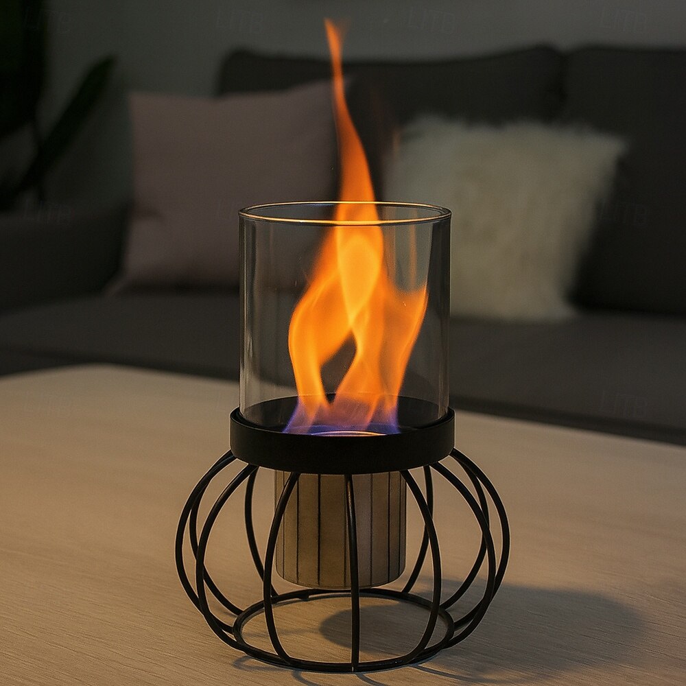 настольная костровая чаша для костра со стеклянным столом и дистанционным управлением для кемпинга 2026 - $54.99 –P7