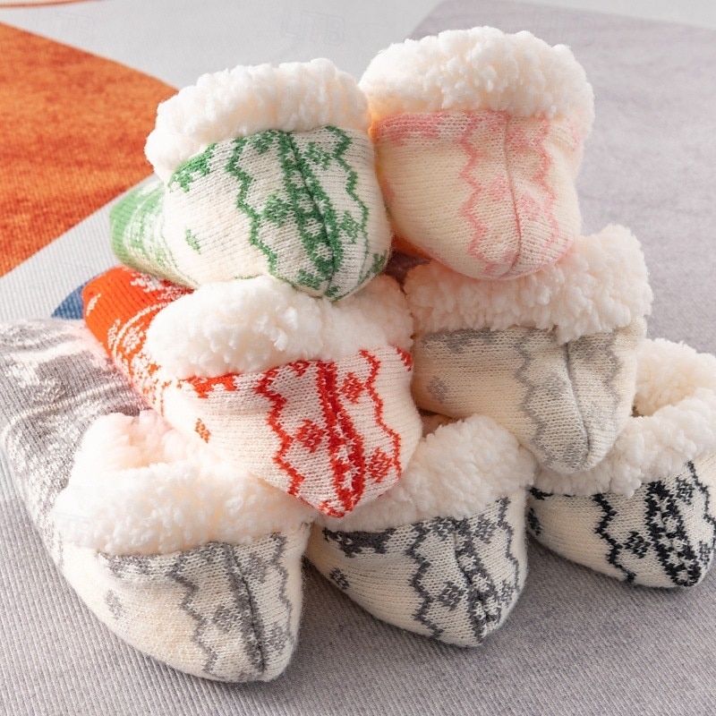 Damskie skarpetki podłogowe z wzorem gwiazdek, grube bawełniane pluszowe kapcie na zimę do domu lub do spania, ciepłe, wygodne, antypoślizgowe skarpetki do noszenia w domu 2026 - $12.99 –P6