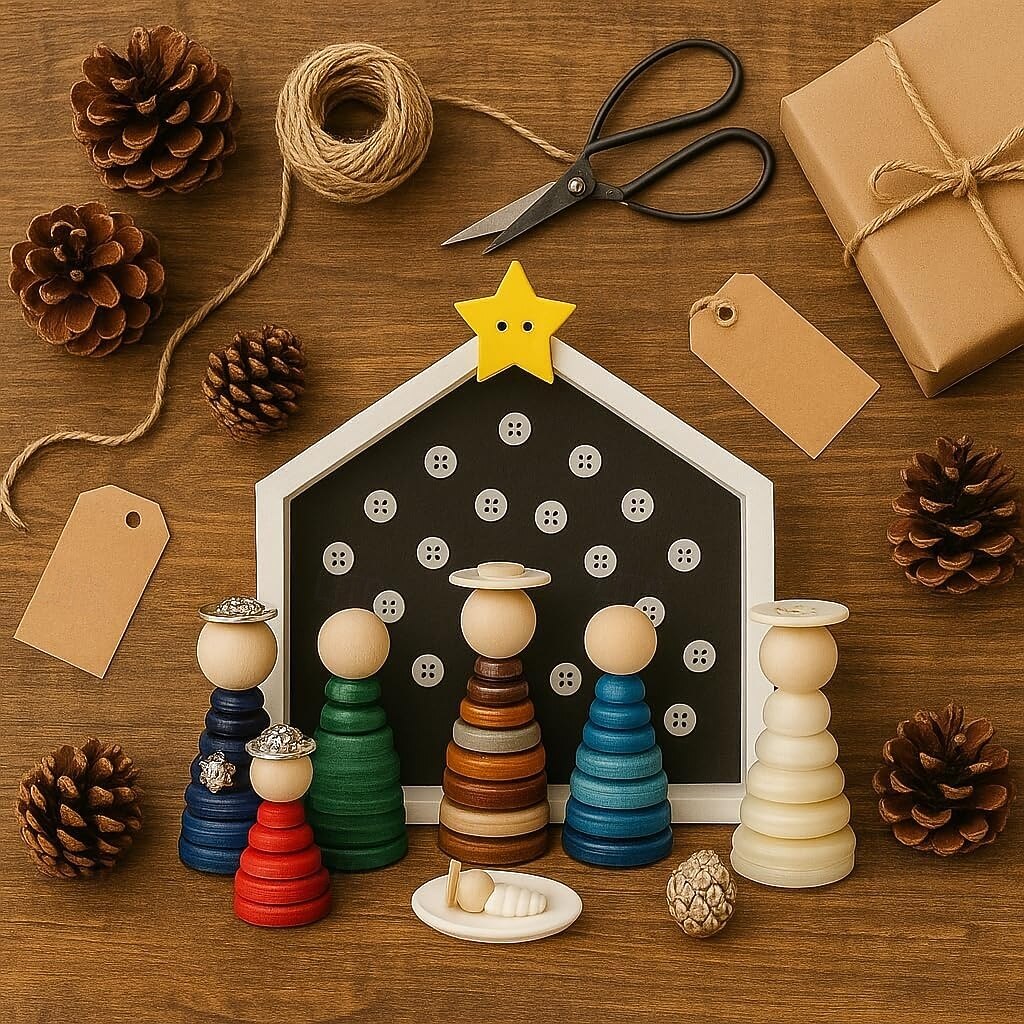 Lot De 9 Ornements Plats Scène De Crèche De Noël - Décorations PVC Pour Bricolage Et Projets De Vacances - 8