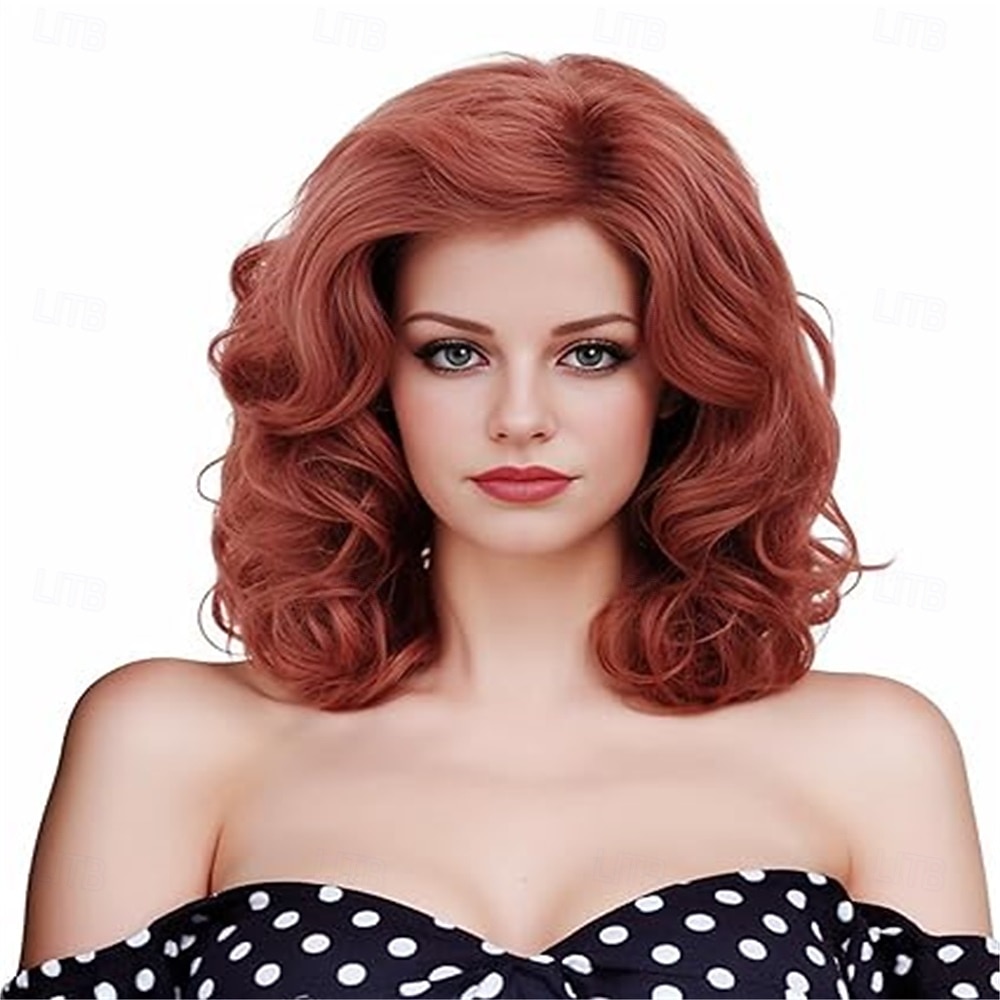 פאות חום כהה 16 אינץ' לנשים פאה סינתטית טבעית גלית בצבע חום ארוכה לשנות ה-70 וה-80 לשימוש יומיומי 2026 - $21.99 –P12