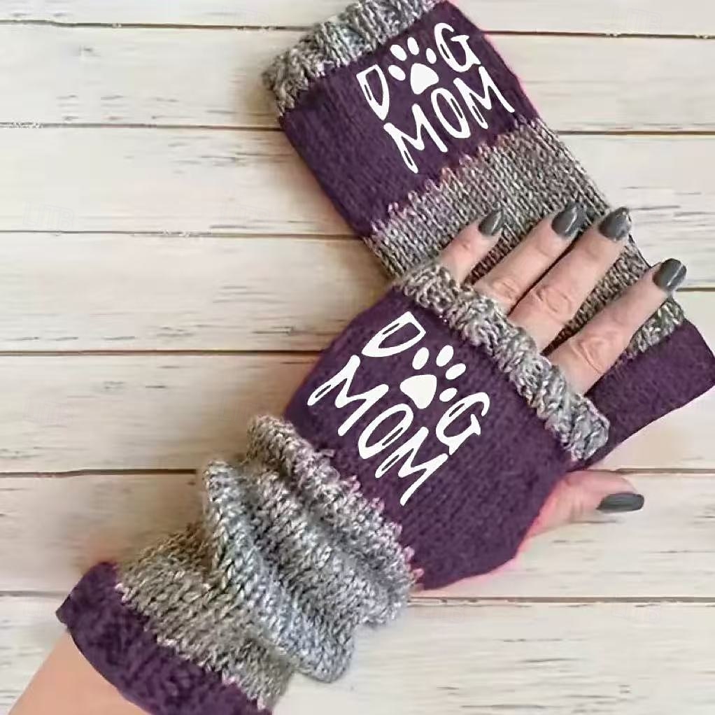 Women's 1 Pair Fingerless / Knitted Gloves Streetwear / Outdoor Gloves - Print Print 2026 - $16.99 –P8