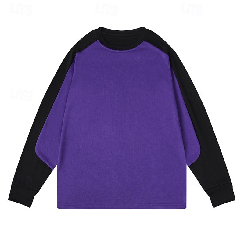 Homens Bloco de cor Camisa de treino Blusa de corrida Primavera & Outono Manga Longa Roupa Esportiva Academia Corrida Ginástica Preto Amarelo Roxo Roupa de esporte Roupas Esportivas de 2026 por $13.99 –P4