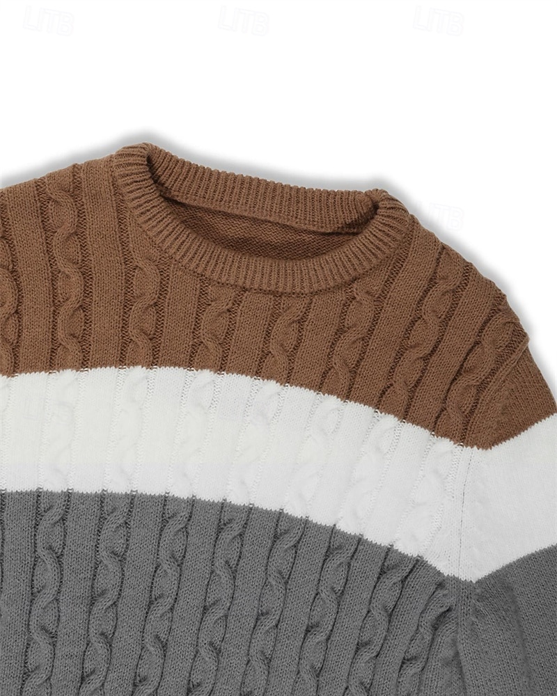 Męskie Sweter sweter Sweter z dzianiny Prążkowany Robić na drutach Zwykłe topy Dzianiny Kolorowy blok Półgolf Moda Podstawowy Urlop Dzienne zużycie Odzież Jesień Zima Biały Czerwony S M L 2026 - $34.99 –P5