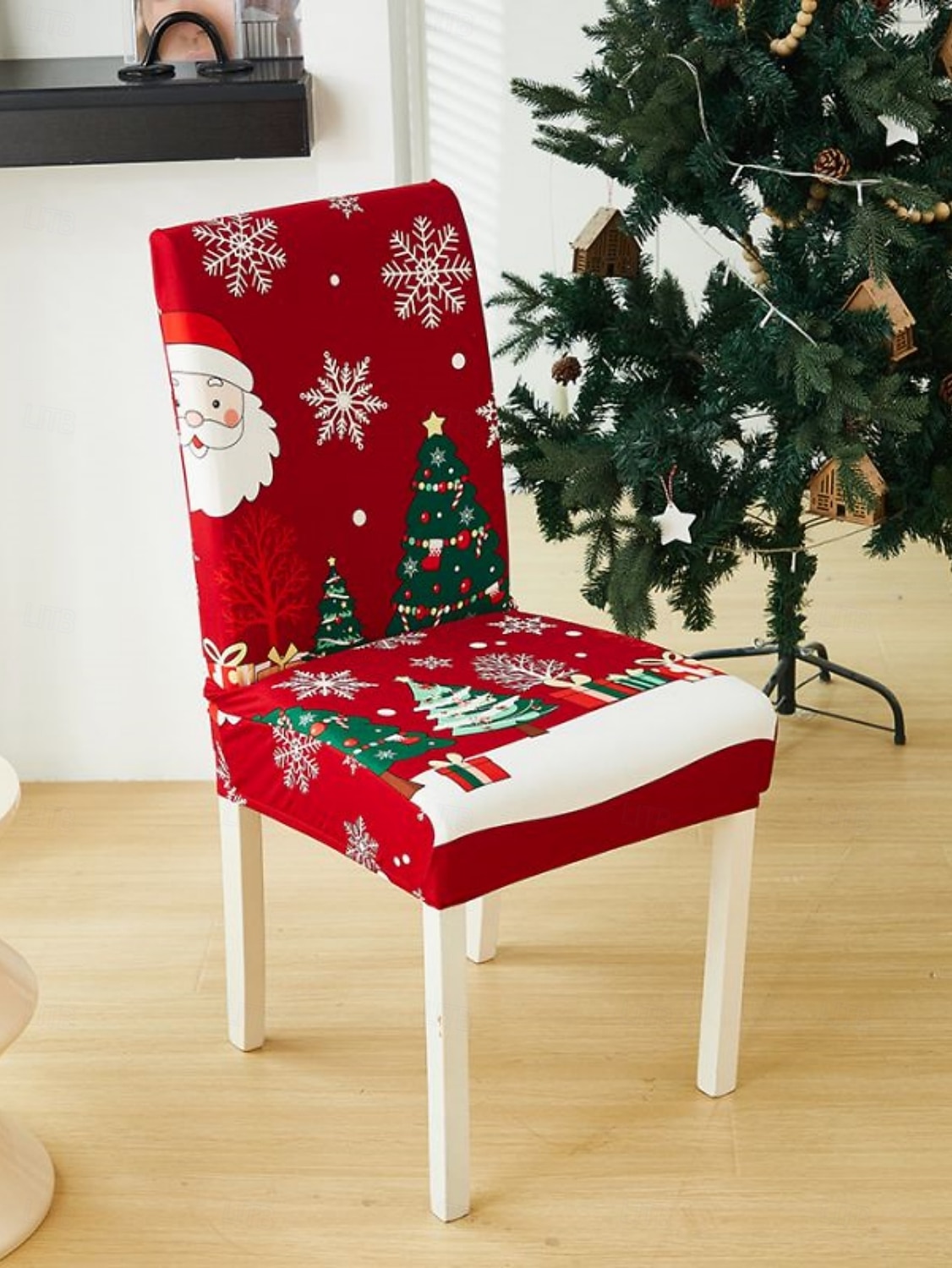 1/2/4PC/6PC Christmas Milk Silk Printed Chair Cover – Decorative, Anti-Slip & Dustproof Slipcover, Soft Stretch Fabric for All Seasons 2025 - $29.99 –P6