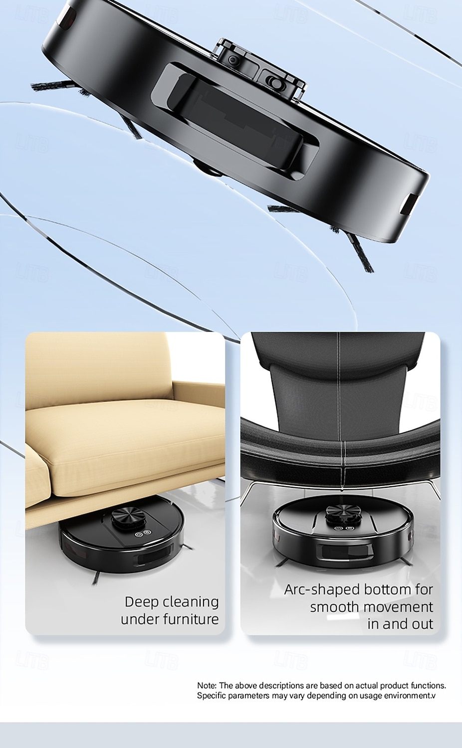 Sweeping and Mopping Robot Combo with LiDAR Navigation APP Operation Smart Mapping No-Mop Zones and Invisible Wall Settings Auto Charging Long-Lasting Battery Life 3500Pa Powerful Suction 2025 - $217.49 –P5