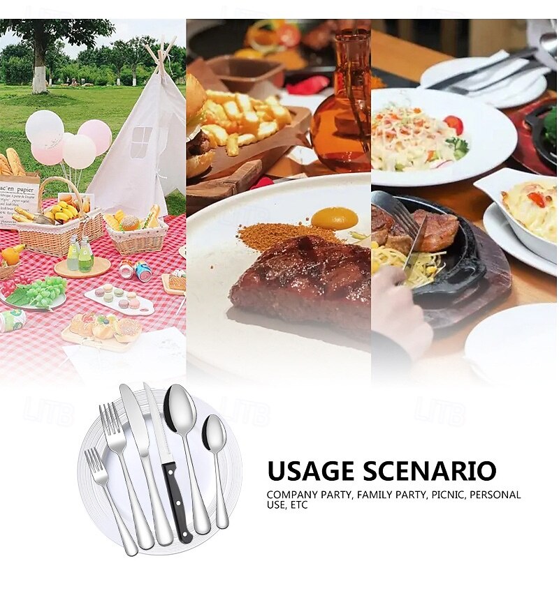 Set di posate natalizie in acciaio inox da 24 pezzi, coltello, forchetta, cucchiaio, stoviglie, utensili da cena occidentali, set regalo per le feste di Natale del 2026 a $25.99 –P3