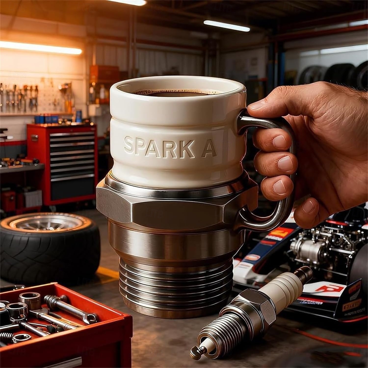 Spark Plug Mug, 12oz Novelty Funny Tea Cup with Engine Sparks Plugs Design and Heat-Insulated Handle, Unique Gift for Mechanics, Engineers, Gearheads & Car Enthusiasts 2026 - $27.99 –P5