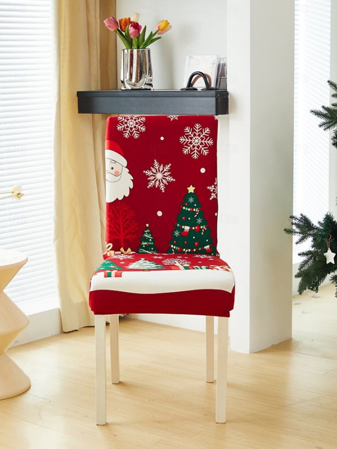 1/2/4PC/6PC Christmas Milk Silk Printed Chair Cover – Decorative, Anti-Slip & Dustproof Slipcover, Soft Stretch Fabric for All Seasons 2025 - $29.99 –P3