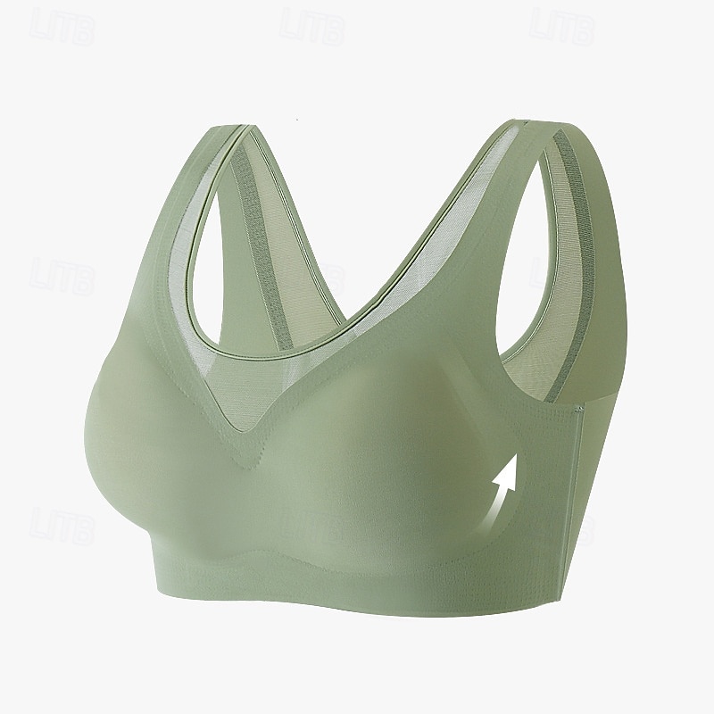 Dámské Jóga podprsenka Sportovní podprsenky Spodní prádlo Nízká podpora Prodyšné Bezdrátový S vycpávkou Plná / Jednobarevná Sport Sportovní oděvy Černá Rubínově červená Tělocvična Cvičení Běh 2026 - $12.99 –P1