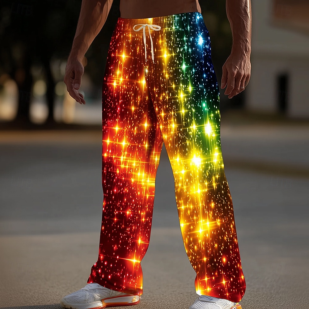 Natale Per uomo Glitter scintillanti Luci natalizie Pantaloni Pantaloni casual Misura del girovita medio Vita elastica con coulisse Casual All'aperto Ferie Pantaloni a gamba dritta Primavera Autunno del 2026 a $24.99 –P1
