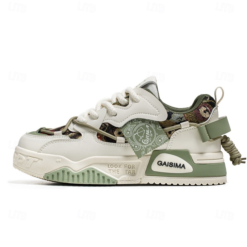 herresneakers med kraftig såle i kamuflasje, trendy løpesko med snøring til streetwear, komfortable, avslappede sportssko for daglig bruk &sport 2026 - $42.99 –P6