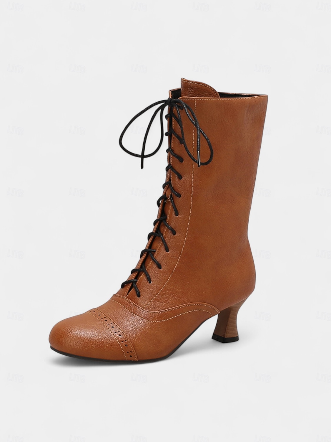 Женские коричневые ботильоны из искусственной кожи в эдвардианском стиле со шнуровкой, винтажные полусапожки на среднем каблуке 1950-х годов для костюмированных выступлений, театра и повседневной носки в стиле ретро 2026 - $59.99 –P8