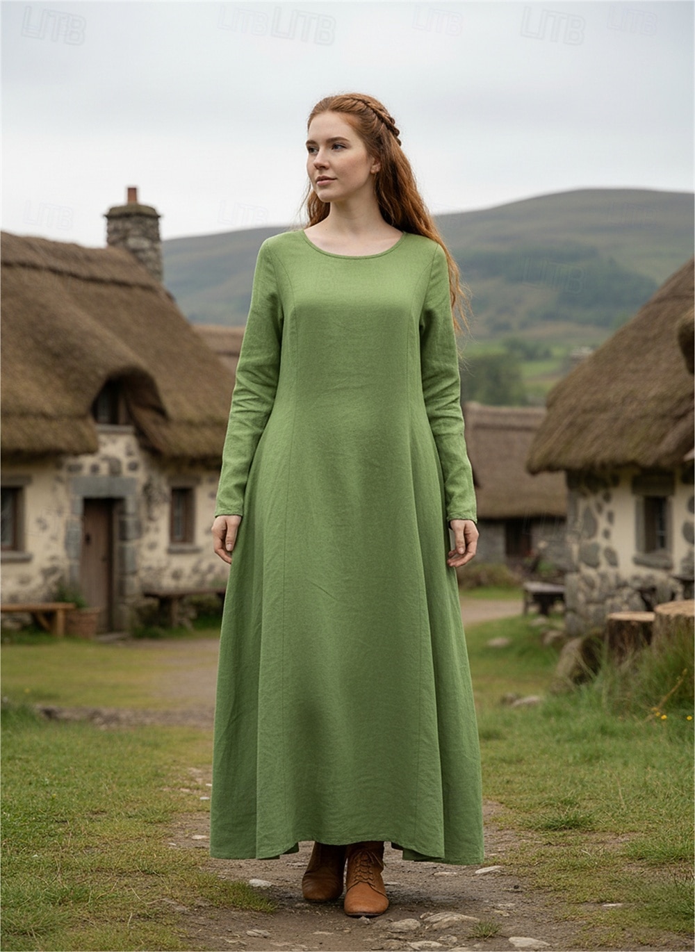 Ρετρό / Βίντατζ Μεσαίωνα Αναγέννησης Φορέματα Φανταστική φορεσιά Φόρεμα τουνίκ Βίκινγκ Ranger Φανταχτερή Φόρεμα Γυναικεία Κέλτικα Βίκινγκ Απόκριες Επίδοση LARP Ρεν Φερ Ενηλίκων Φόρεμα 2026 - $31.99 –P6