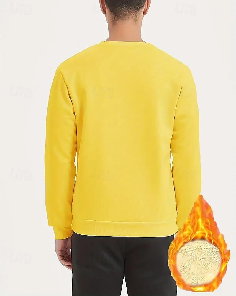 Homens Cor Sólida Moletom de lã Lounge Top Outono/Inverno Grossa Manga Longa Roupa Esportiva A Prova de Vento Quente Academia Equitação Corrida Exercite-se Ioga Preto Branco Amarelo Roupa de esporte de 2026 por $28.99 –P6