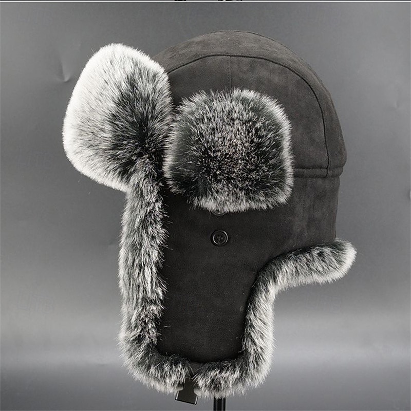 Hombre Sombrero de Cazador Sombrero Ushanka Sombrero de aviador Gorro con orejeras Sombreros de invierno Negro Color Camello Piel Artificial Estilo retro Acogedor Ropa Cotidiana Noche Color 2026 - $29.99 –P6
