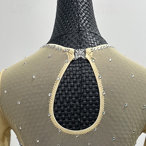 Šaty na bruslení Dámské Dívčí Buz Pateni Šaty Žlutá Tmavě fialová Prašná růže Slátanina Květiny Síťka Spandex Vysoká pružnost Soutěž Bruslařské oblečení Ručně vyrobeno Květinový Dlouhý rukáv Bruslen 2026 - $153.99 –P9