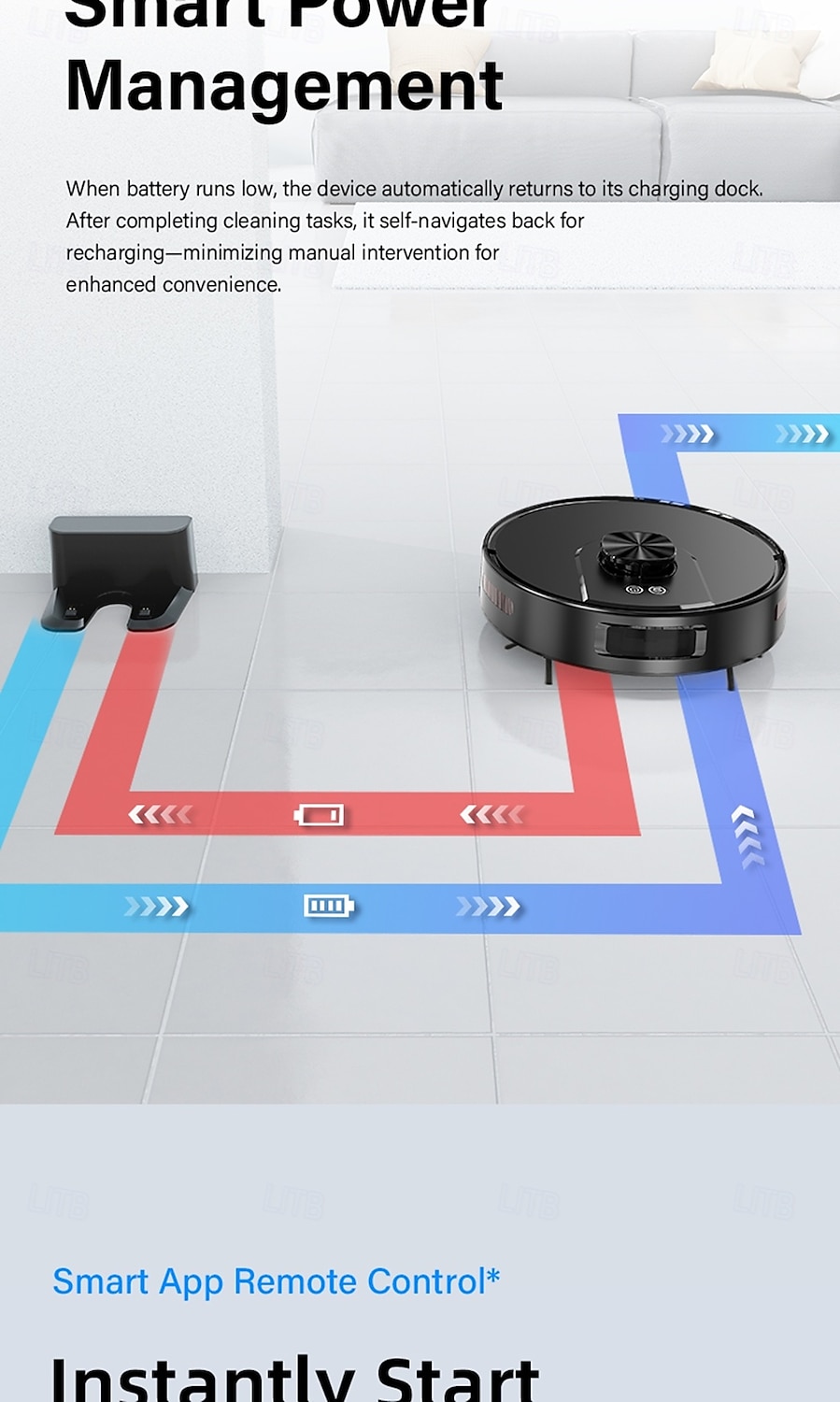 Sweeping and Mopping Robot Combo with LiDAR Navigation APP Operation Smart Mapping No-Mop Zones and Invisible Wall Settings Auto Charging Long-Lasting Battery Life 3500Pa Powerful Suction 2025 - $217.49 –P11