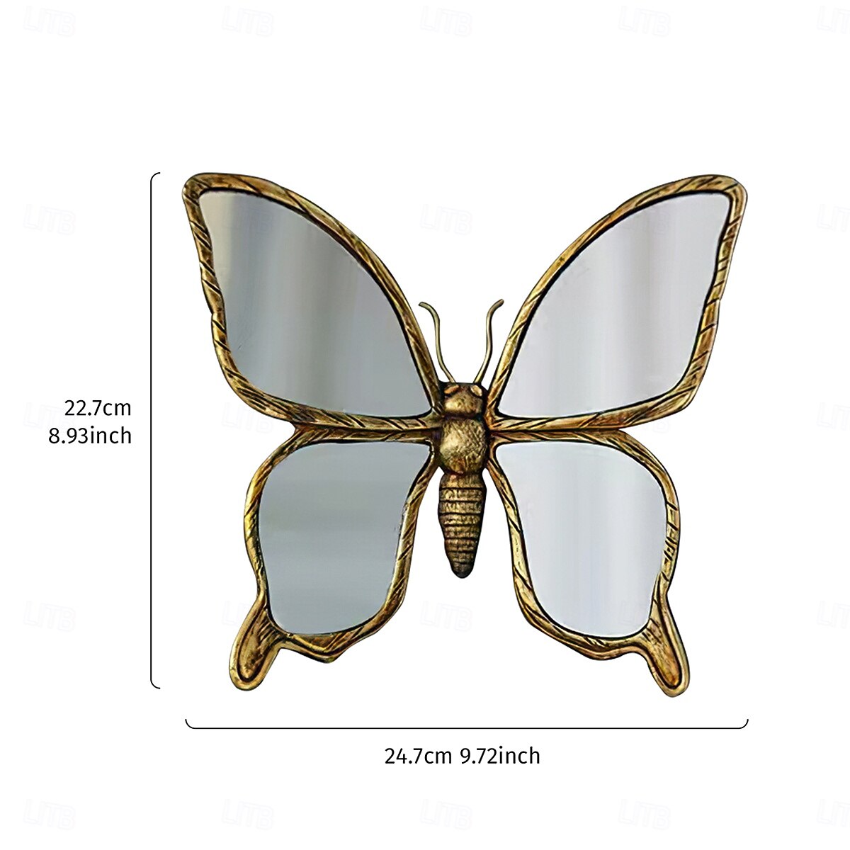 1 шт. - легкая роскошная ретро-состаренная бабочка в форме зеркала, декоративная подвесная деталь, подходит для украшения дома и в качестве реквизита для фотографий на заднем плане стены гостиной. 2026 - $39.99 –P2