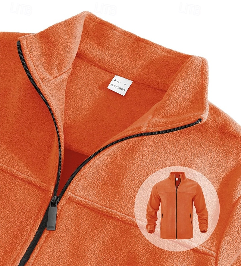 Herre Genser Fleecegenser Genser med full glidelås Aprikos Svart Lilla Oransje lysegrå Opprett krage عادي Ta igjen glidelåsen Lomme Sport & Utendørs Daglig Ferie Polyester Gatemote Grunnleggende 2026 - $36.99 –P19