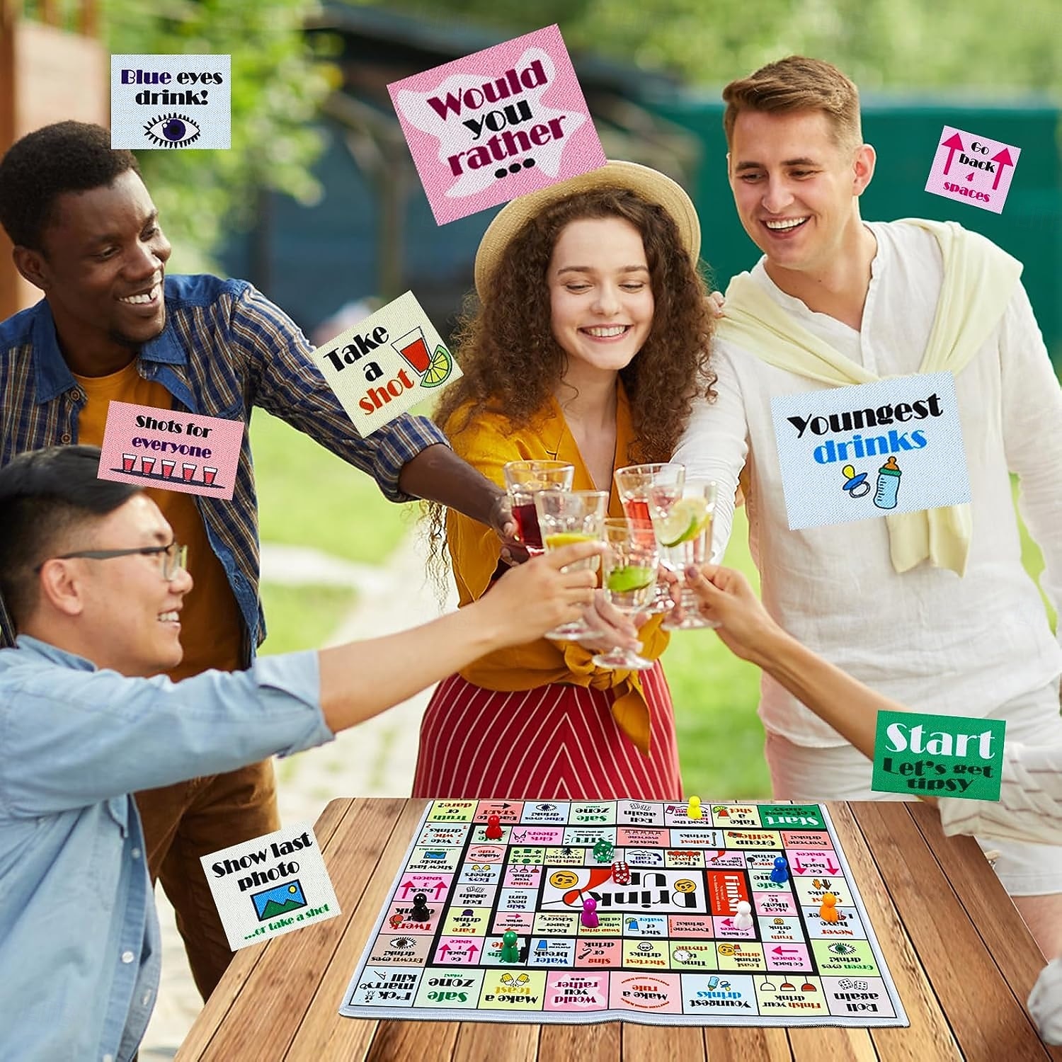 drinkbordspellen voor volwassenen, rubberen mat drinkbordspel, grappige interactieve drinkspellen voor feestjes, spelletjesavonden, verjaardagen, familiespel of andere gelegenheden 2026 - $17.99 –P6