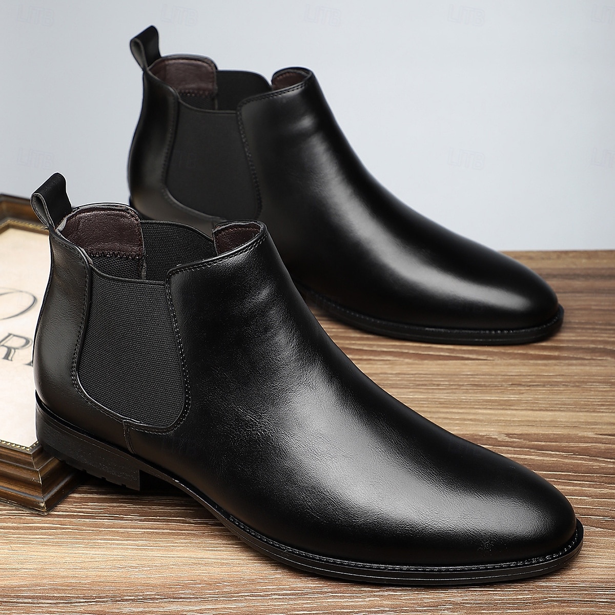 Black Faux Leather Men's Chelsea Boots with Smooth Finish – Elegant and Easy-to-Wear Footwear for Office and Evening Wear 2026 - $46.99 –P2