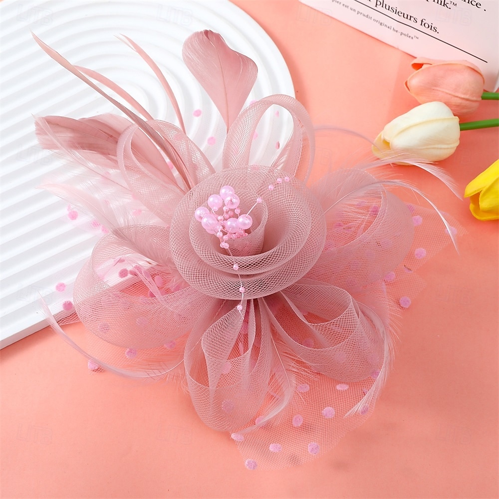 fascinators Tyll Fedora Bryllup Te Fest Hesteløp cocktail Elegant Årgang Enkel Med Fjær Hodeplagg Hodeplagg 2026 - $17.49 –P8
