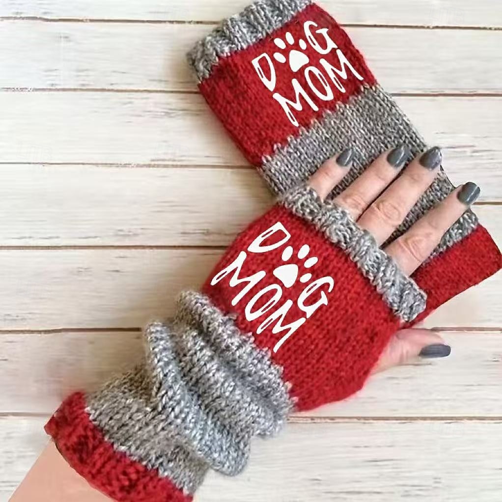 Women's 1 Pair Fingerless / Knitted Gloves Streetwear / Outdoor Gloves - Print Print 2026 - $16.99 –P7