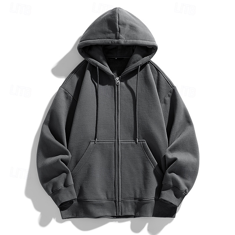 Per uomo Felpa con cappuccio Felpa con cappuccio a zip intera Aalbicocca Nero Bianco Vino Blu marino Con Cappuccio Semplice Coulisse Con zip Tasca Sport & Outdoor Quotidiano Ferie Poliestere del 2025 a $28.99 –P8