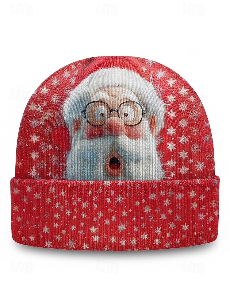 Miesten jouluinen pipo – joulupukki- ja piparkakkuaiheinen, mukavasta neulotusta materiaalista, täydellinen juhlapyhiin, talviretkiin ja joululahjoiksi 2026 - $14.99 –P3