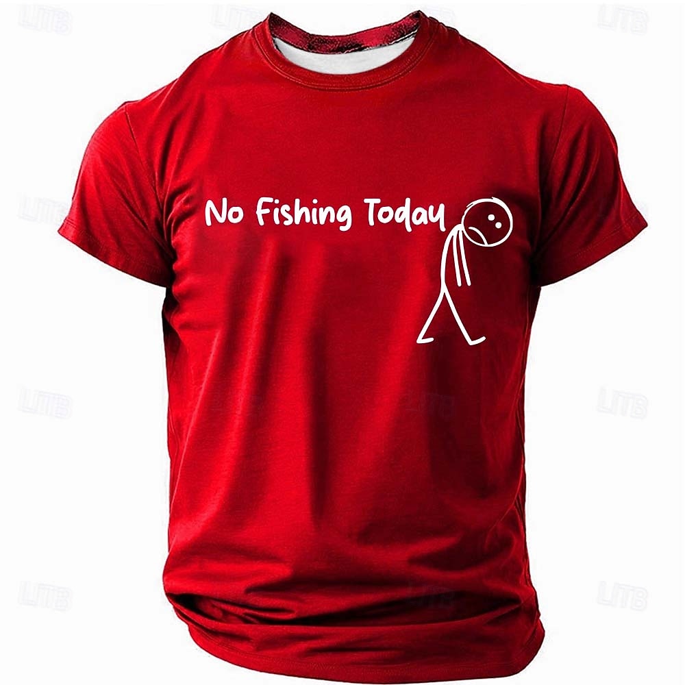 Ανδρική Κωμική T-Shirt Ψαρέματος "Δεν Υπάρχει Ψάρεμα Σήμερα" Λυπημένο Σχέδιο Στεκ Φιγούρας Κοντομάνικο Tee 2026 - $21.99 –P5