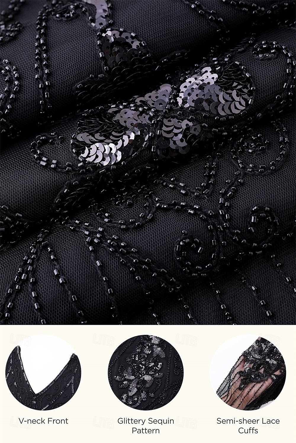 2026年 セット 20代の轟音 1920年代風 膝丈 フラップワンピース 二次会ドレス / カクテルドレス ファンシーコスチューム アクセサリー付き 半袖 グレートギャツビー フラッパーガール スパンコール タッセル Ｖネック 仮装 女性用 クリスマス 新年 パーティー スピークイージー マスカレード 成人 ドレス グローブ イヤリング  コレクション – $57.99 –P3