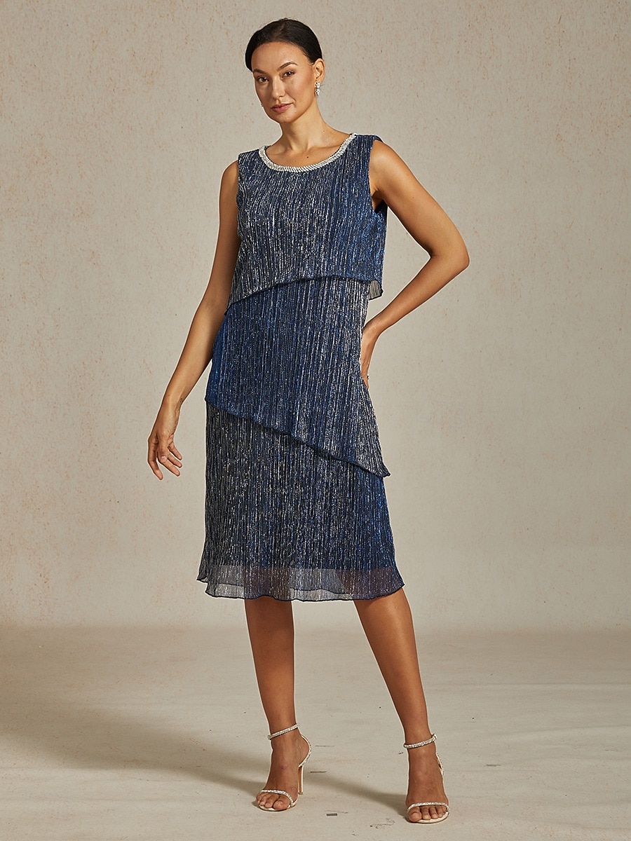 Női Midi ruha Váltó ruha Rakott ruha Halter ruha Elegáns Buli Előírásos Parti Esküvői vendég Koktélparty Normál Tömör szín Ujjatlan Terített nyak Sötétkék Nyár Tavasz Ősz Tél 2025 - $141.99 –P8