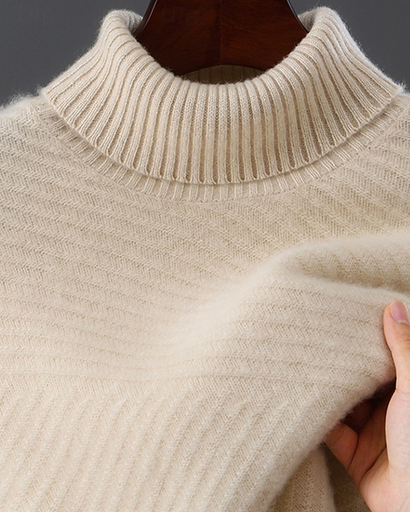 Hochwertiger Herren-Rollkragenpullover aus reiner Wolle und Kaschmir, klassischer Strickpullover, weich, warm und atmungsaktiv 2026 - $174.99 –P2