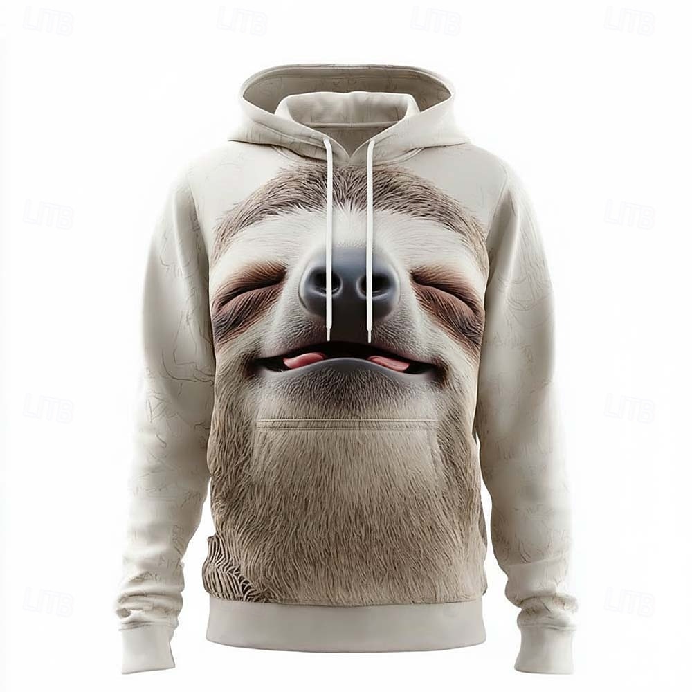 Herren 3D Affe Kapuzensweatshirt Pullover 3D Fantasie Langarm Rundhalsausschnitt Streetwear Club Geschenk Dunkelgray Grau Grau 2 Kordelzug Herbst Winter Designer S M L XL XXL XXXL 2026 - $33.99 –P3