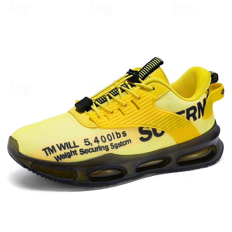 Baskets jaunes de style urbain pour hommes avec semelle à coussin d'air et tige en mesh, chaussures de sport légères et tendance pour la course, la salle de sport et les vêtements décontractés de 2026 ? $42.99 –P1