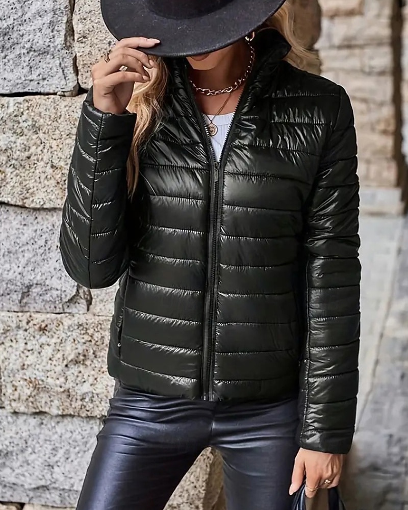 Damskie Płaszcz zimowy Dół Zatrzymujący ciepło Wygodny Zamek Kieszeń Codzienny Równina Urlop Dzienne zużycie Wyjściowe Weekend Regularny Kaptur Regularny Długi rękaw Odzież wierzchnia Granatowy Czarny 2025 - $28.99 –P2