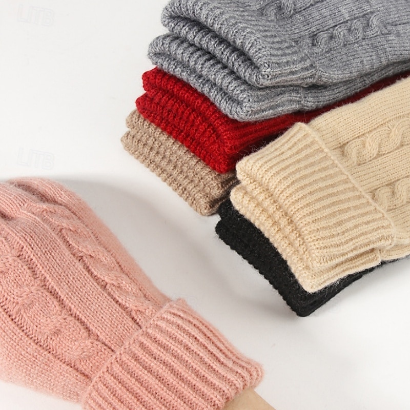 Per donna 1 Paio Interi / Invernali / Guanti lavorati a maglia Streetwear / All'aperto Guanti - Semplice Dita intere / Stampato del 2026 a $19.49 –P10