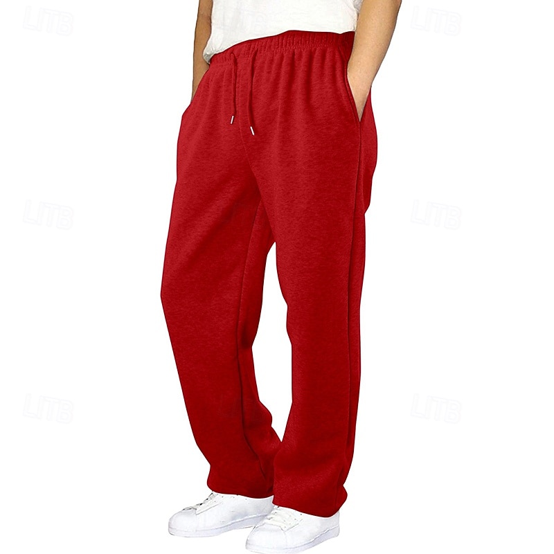Homme Joggings Jogging à Jambes Larges Pantalons Pantalon de survêtement ouvert en bas Cordon de serrage Taille Élastique Jambe Droite Uni Respirant Longueur complète Sport en Plein Air Occasionnel de 2025 ? $17.99 –P12