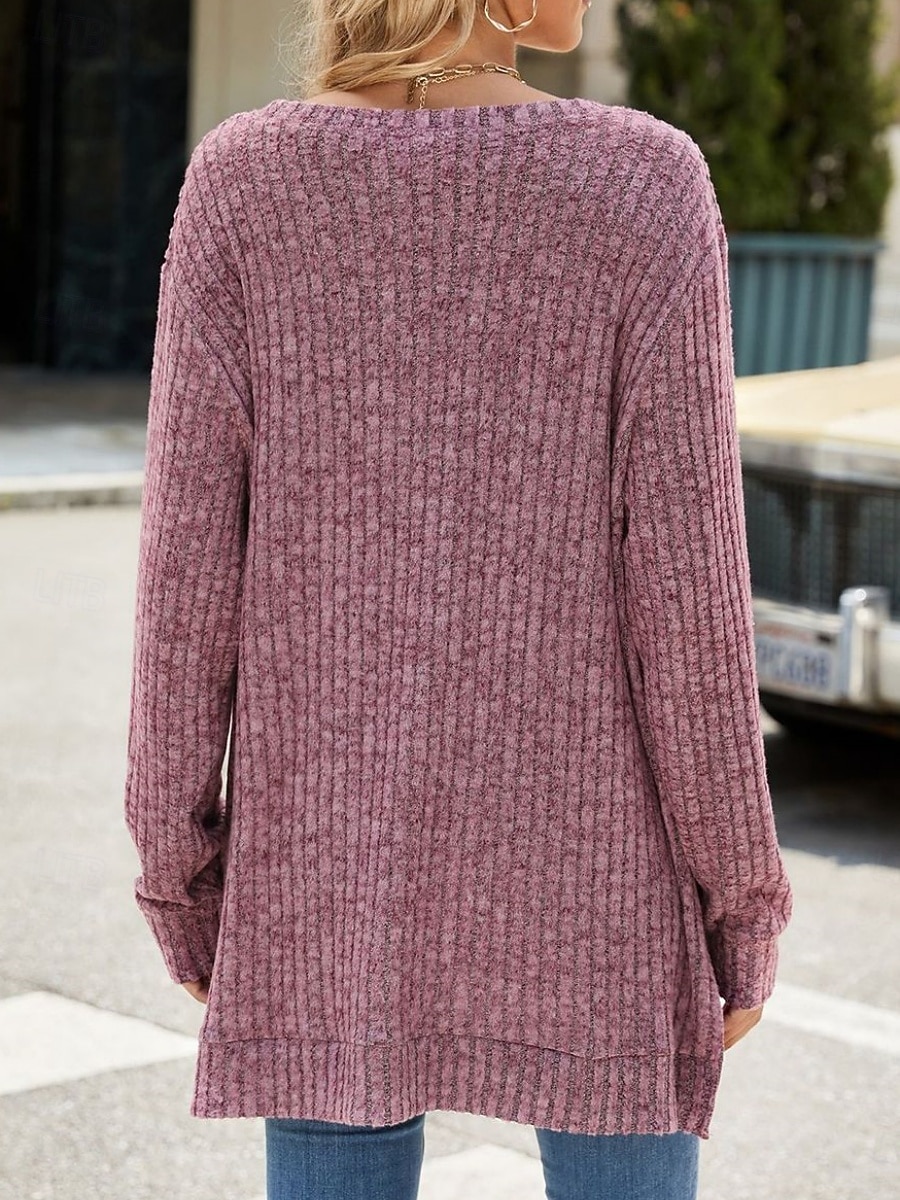 Naisten Pusero Yhtenäinen väri Tyylikäs Vapaa-aika Pitkähihainen Tiukka pyöreä kaula-aukko Tavalliset topit Päivittäin Rypytetty Ruohonvihreä Musta Punastuvan vaaleanpunainen Viini Sininen Kevät 2025 - $23.99 –P5